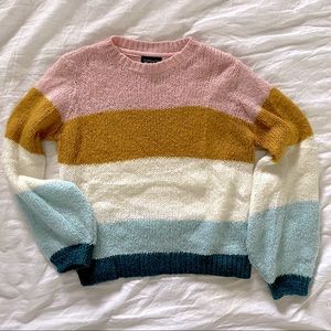 Topshop Colorblock Knit Pullover